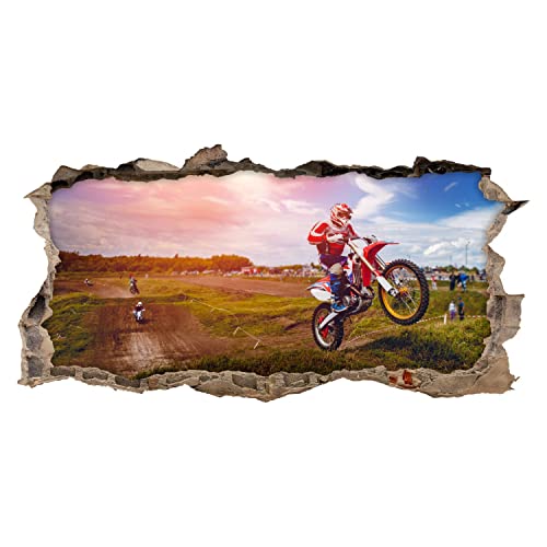 220 Wandtattoo Motocross - Loch in der Wand - Größe 1000 x 500 mm - in 6 Größen - Kinderzimmer Sticker Wandaufkleber Wanddeko Wandbild 220 Wandtattoo Motocross - Loch in der Wand - Größe 1000 x 500 mm - in 6 Größen - Kinderzimmer Sticker Wandaufkleber Wanddeko Wandbild von nikima Schönes für Kinder