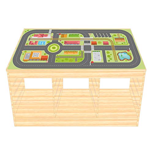 Spielfolie/Möbelfolie für IKEA TROFAST Holz Stadtleben Aufkleber Sticker Kinderzimmer Spieltisch (Möbel Nicht inklusive) von nikima Schönes für Kinder