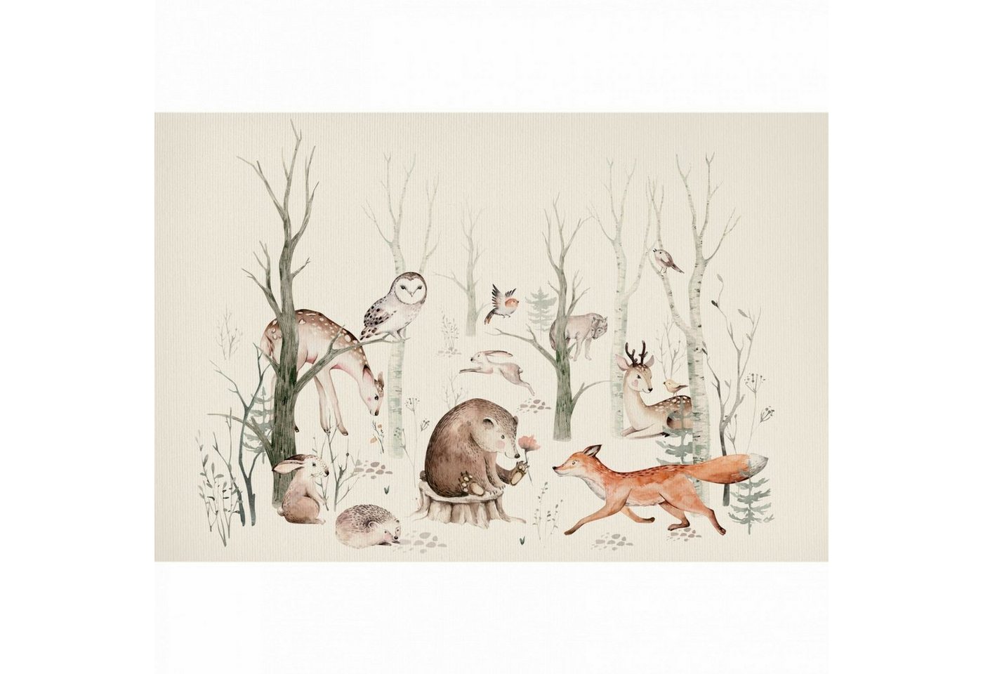 nikima Fototapete Waldtiere Aquarell Vliestapete Kinderzimmer, foto, inkl. Kleister nikima Fototapete Waldtiere Aquarell Vliestapete Kinderzimmer, foto, inkl. Kleister von nikima