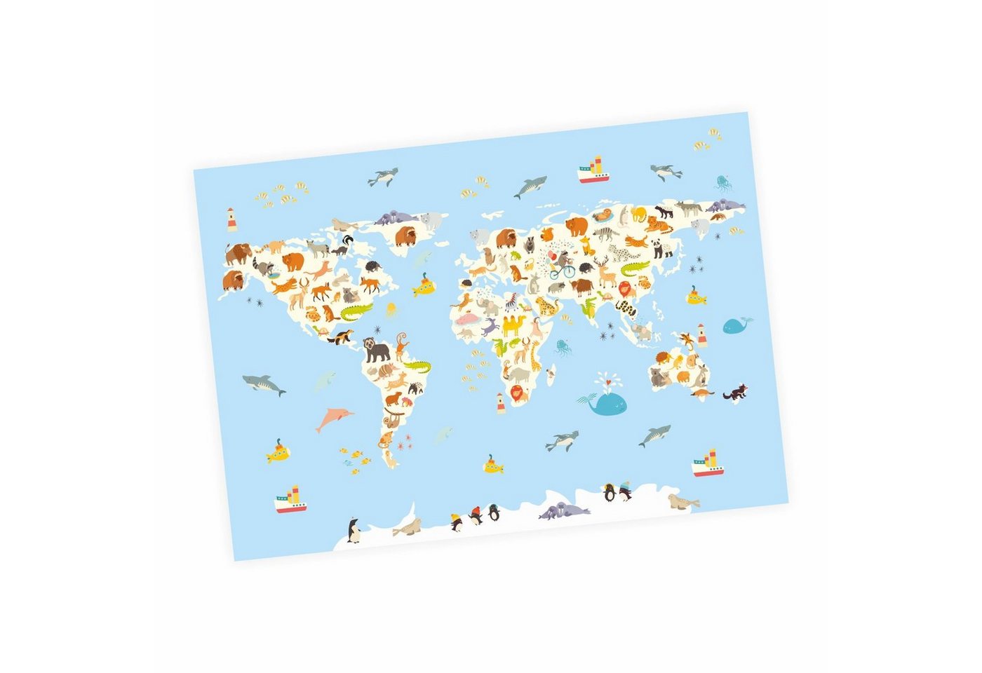 nikima Poster Weltkarte, Weltkarte, Kinder Lernposter von nikima