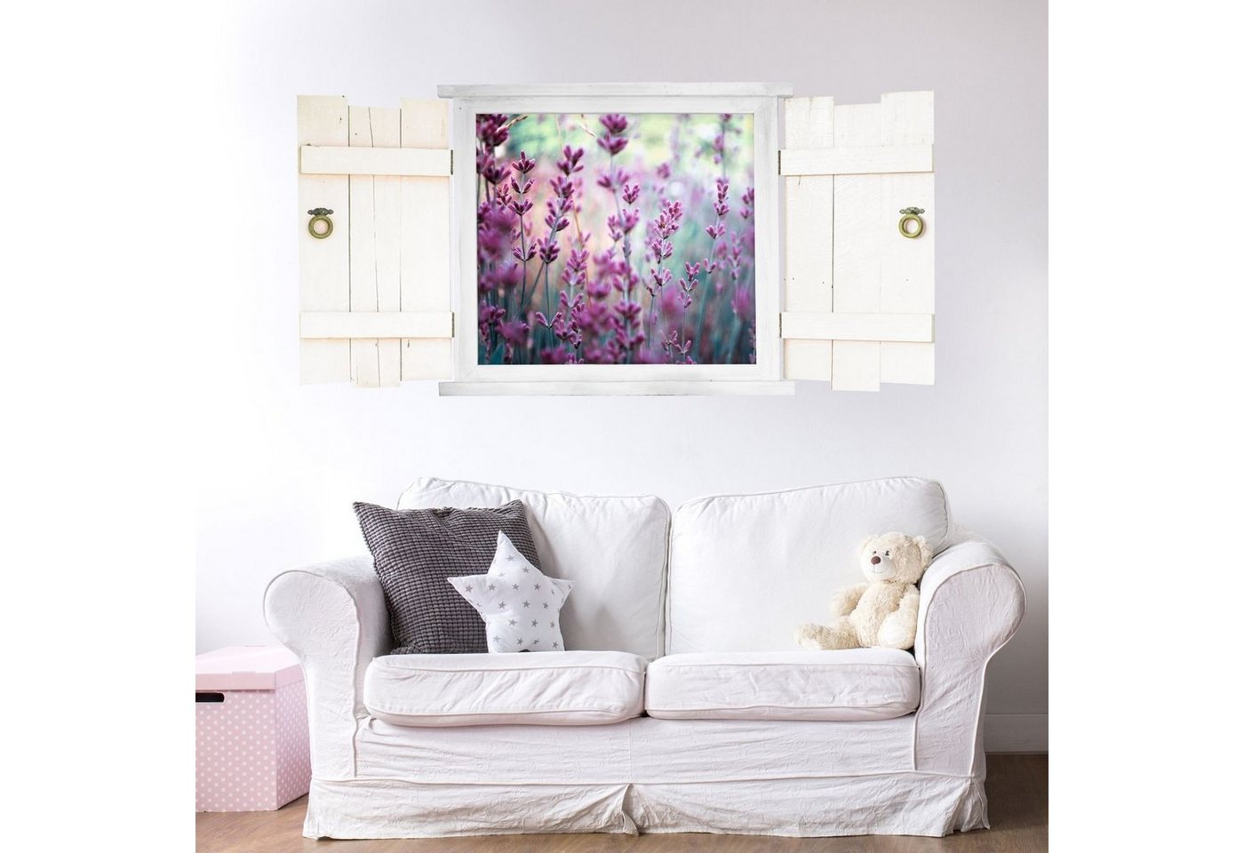 nikima Wandtattoo 031 Lavendel im Fenster (PVC-Folie), in 6 vers. Größen von nikima