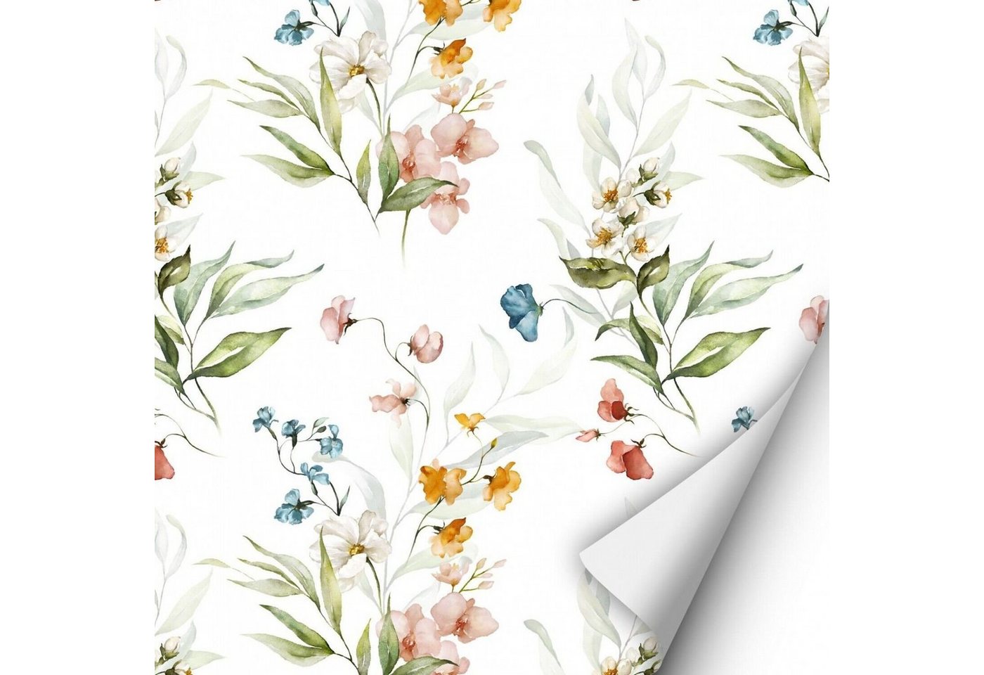 nikima Wandtattoo KF-08 selbstklebende Folie Floral Blumen (PVC-Folie), 2 x 0,9 m selbstklebende Folie von nikima