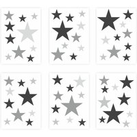 129 Wandtattoo Sterne-Set Schwarz Grau 60 Stück 129 Wandtattoo Sterne-Set Schwarz Grau 60 Stück von nikimashop
