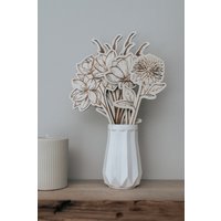 Blumenstrauß Aus Holz | Trockenblumen Holzblumen Blumen Geschenke Dekoration Vase Mitbringsel von ninaliebevoll