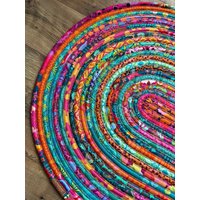 Aqua Orange Gold Rosa Teppich Mehrfarbiger Jelly Roll Rug Regenbogen von ninislove