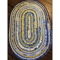 Blau Gelber Teppich Jelly Roll Boho 30 "x 45"" von ninislove