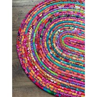 Regenbogen Teppich Mehrfarbiger Jelly Roll Rug von ninislove