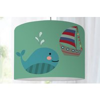 Babylampe Lampenschirm Baby Kinderzimmer Meer Wal Boot Leuchtturm von ninitak