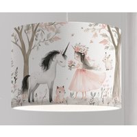 Einhorn Lampe Kinderzimmer | Prinzessin Hängelampe Mädchen Märchen Deko Leuchte von ninitak