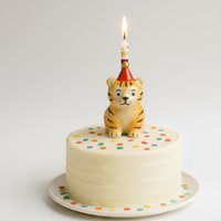 Handbemalte Keramikfigur Tiger - Kleiner Kerzenhalter Aus Ton, 7 cm Breit, Geburtstagsdeko, Tierfigur Handmade von ninitak