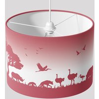 Kinderzimmer Lampe Jungel Animal Baumwolle Lampenschirm Rot von ninitak