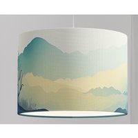 Lamenschirm Himmel Berg Landschaft Grün Hängelampe Auf Bio Baumwolle von ninitak