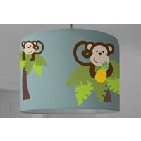 Lampenschirm Kinderzimmer Affen Dschungel Kokosnuss Palme Affe Kinderlampe von ninitak