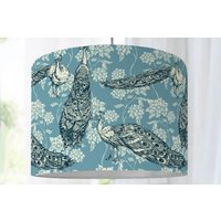 Lampenschirm Pfau Vogellampe Blume Blumenmuster Blau Kinderzimmer Schlafzimmer Esszimmer von ninitak