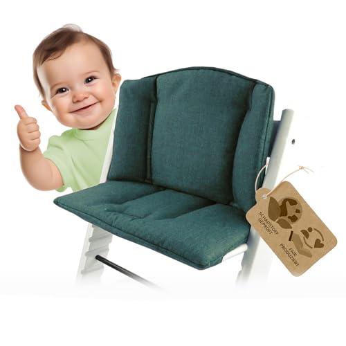 ninna-nanna by Bambiniwelt Ersatzbezug Bezug Sitzkissen Kissen-Set Sitzverkleinerer kompatibel mit Stokke Tripp Trapp für Hochstuhl-Kinderstuhl Mod. 1 (meliert Olive) von ninna-nanna by Bambiniwelt