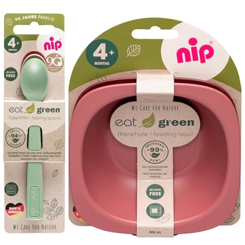 NIP Eat Green Geschirrset ab 4. Monat, 2 Breischale + 3 Eat Green öko bio Babylöffel,Top Qualität Melamin frei, BPA frei, Spülmaschinenfest, geeignet für die Mikrowelle, made in Germany NIP Eat Green Geschirrset ab 4. Monat, 2 Breischale + 3 Eat Green öko bio Babylöffel,Top Qualität Melamin frei, BPA frei, Spülmaschinenfest, geeignet für die Mikrowelle, made in Germany von nip