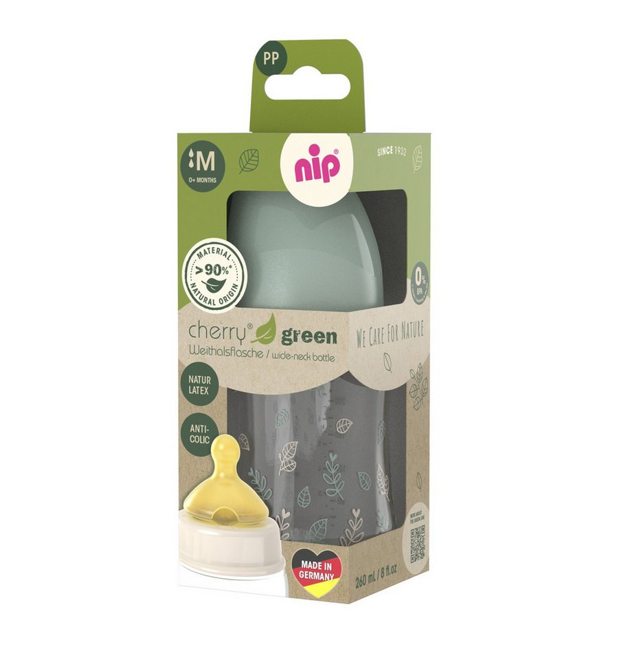 nip Babyflasche Green Cherry Weithals PP inkl. Weithalsflaschensauger Latex, Anti-Kolik System nip Babyflasche Green Cherry Weithals PP inkl. Weithalsflaschensauger Latex, Anti-Kolik System von nip