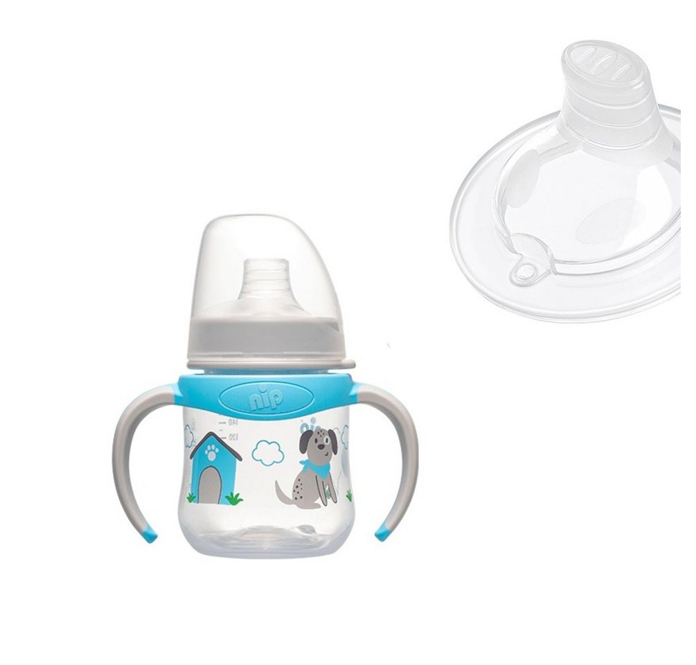 nip Babyflasche PP Cup mit Griffen 6m+ mit Motiv Hund oder Katze, Stabil und Auslaufsicher nip Babyflasche PP Cup mit Griffen 6m+ mit Motiv Hund oder Katze, Stabil und Auslaufsicher von nip