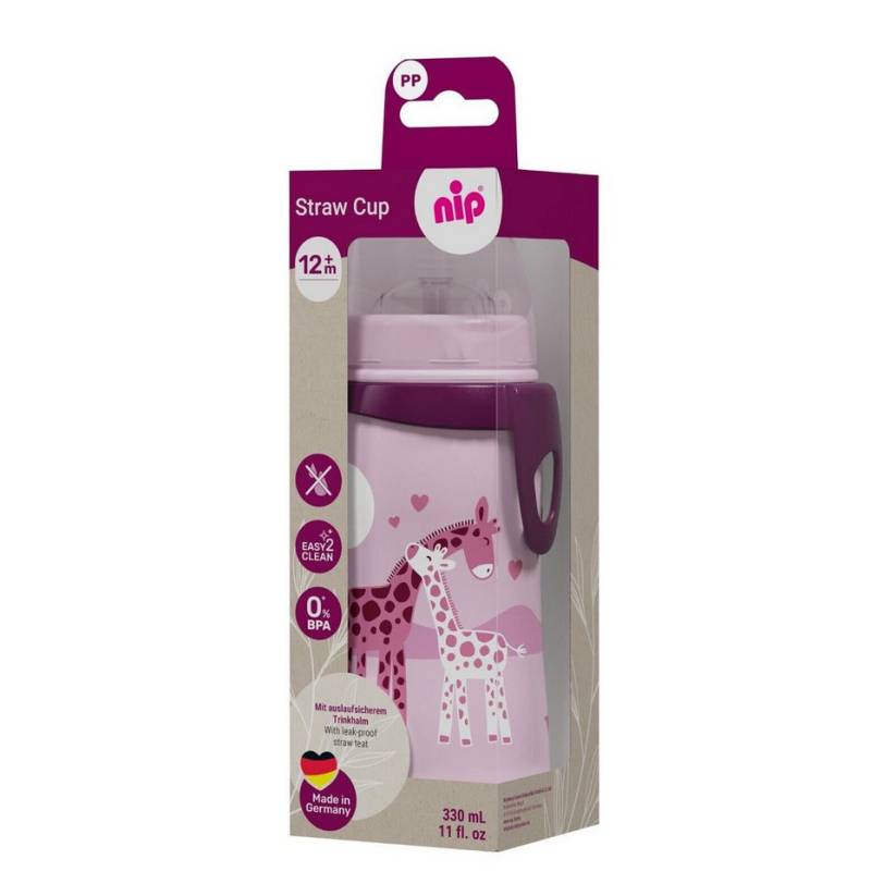nip Trinkflasche Straw Cup Strohhalmbecher 12m+ von nip