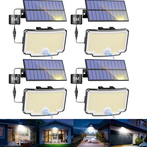 nipify 4 Stück Solarlampen für Außen mit Bewegungsmelder, 318 LED 3 Modi Solar Außenleuchte IP65 Wetterfest, Weitwinkelbeleuchtung Hell Solarstrahler für Outdoor Hauswand Garten Garage nipify 4 Stück Solarlampen für Außen mit Bewegungsmelder, 318 LED 3 Modi Solar Außenleuchte IP65 Wetterfest, Weitwinkelbeleuchtung Hell Solarstrahler für Outdoor Hauswand Garten Garage von nipify