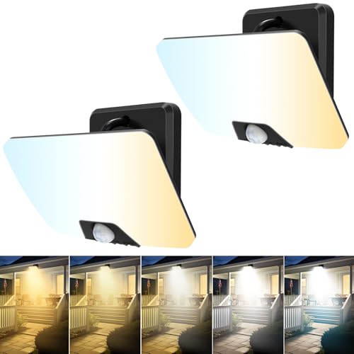 nipify Aussenlampe mit Bewegungsmelder 3000K-6500K [2 Stück], Warmweiß/Neutral/Kaltweiß 24W LED Strahler Außen Superhell mit 3 Leuchtmodi, Wasserdicht Fluter für Garage Garten Hauswand Hof Haustür von nipify