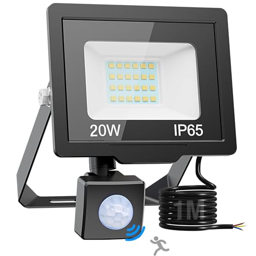 nipify LED Strahler mit Bewegungsmelder Außen,20W Fluter Außen,IP65 Wasserdichte Aussenlampe 6500K Kaltweiß Scheinwerfer, Außenleuchte für Garten Hotel Innenhöfe Garage von nipify