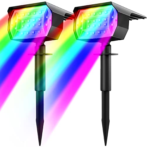 nipify RGB Solarlampen für Außen, 2 Stück Bunte Solarstrahler für Aussen, IP65 Wasserdicht Solarleuchten für Außen Garten, Solar Gartenleuchten für Weg, Hof, Gehweg nipify RGB Solarlampen für Außen, 2 Stück Bunte Solarstrahler für Aussen, IP65 Wasserdicht Solarleuchten für Außen Garten, Solar Gartenleuchten für Weg, Hof, Gehweg von nipify