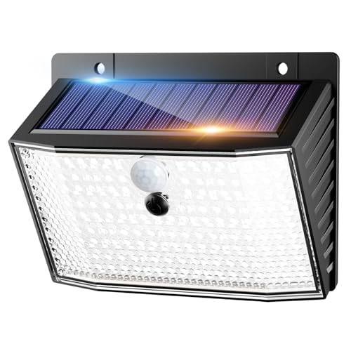 nipify Solar Bewegungsmelder Außen, 168LED Solarlampen Aussen, 3 Modi IP65 Wasserdicht Solarleuchte Wandleuchte, Solarstrahler Aussenleuchte für Wand Outdoor Garten Hauswand von nipify