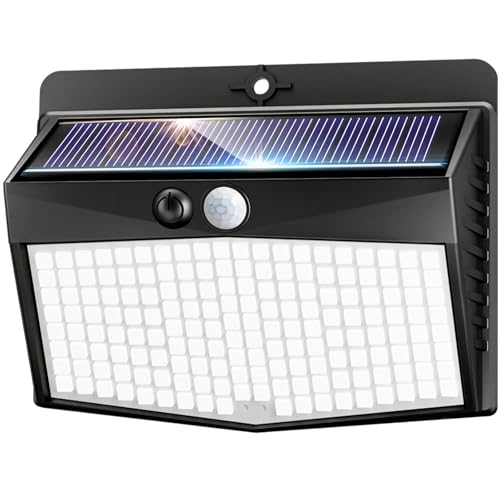 nipify Solarlampen für Außen, 3 Modi Solar Aussenleuchte mit Bewegungsmelder, 168 LED Superhelle Sicherheitswandleuchte IP65 Wasserdichte für Garten Garage Hof Wand von nipify