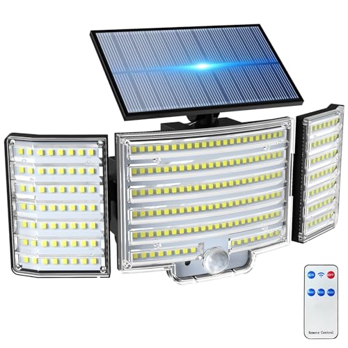 nipify Solarlampen für Außen mit Bewegungsmelder, 238 LED Super Hell Solar Aussenleuchte mit Fernbedienung, 3 Modi IP65 Wasserdichte Solarleuchte lampe für Garten Outdoor Wand von nipify
