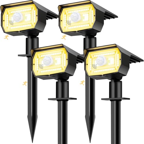 nipify Solarlampen mit Bewegungsmelder, 4 Stück Warmweiß Solarstrahler für Aussen, IP65 Wasserdicht Solar Gartenleuchten Solarleuchten LED Solar Strahler Aussen Weg Hof Gehweg nipify Solarlampen mit Bewegungsmelder, 4 Stück Warmweiß Solarstrahler für Aussen, IP65 Wasserdicht Solar Gartenleuchten Solarleuchten LED Solar Strahler Aussen Weg Hof Gehweg von nipify