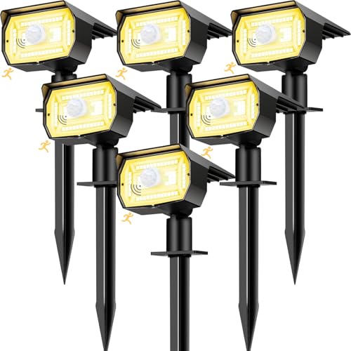 nipify Solarlampen mit Bewegungsmelder, 6 Stück Warmweiß Solarstrahler für Aussen, IP65 Wasserdicht Solar Gartenleuchten Solarleuchten LED Solar Strahler Aussen Weg Hof Gehweg nipify Solarlampen mit Bewegungsmelder, 6 Stück Warmweiß Solarstrahler für Aussen, IP65 Wasserdicht Solar Gartenleuchten Solarleuchten LED Solar Strahler Aussen Weg Hof Gehweg von nipify