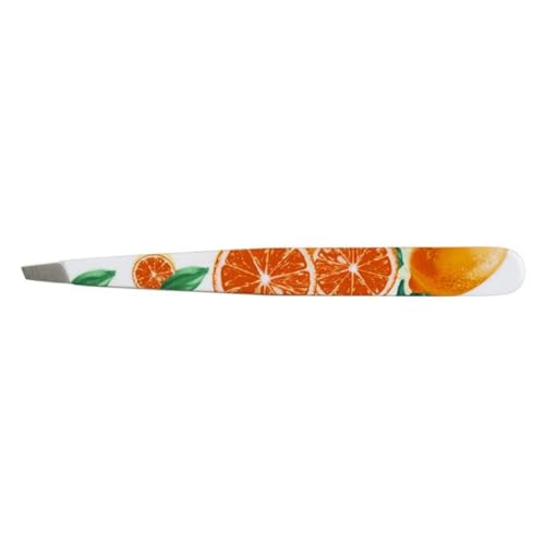 nippes CITRUS Kosmetik-Pinzette Orange | Schräge Spitze | Edelstahl | Bunt Lackiert | 9 cm lang | Feine Pinzette | Pinzette Augenbrauen zupfen von nippes Solingen