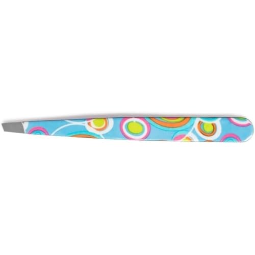nippes RETRO Kosmetik-Pinzette Blau | Schräge Spitze | Edelstahl | Bunt Lackiert | 9 cm lang | Feine Pinzette | Pinzette Augenbrauen zupfen von nippes Solingen