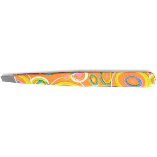 nippes RETRO Kosmetik-Pinzette Orange | Schräge Spitze | Edelstahl | Bunt Lackiert | 9 cm lang | Feine Pinzette | Pinzette Augenbrauen zupfen von nippes Solingen