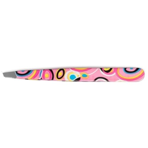 nippes RETRO Kosmetik-Pinzette Pink | Schräge Spitze | Edelstahl | Bunt Lackiert | 9 cm lang | Feine Pinzette | Pinzette Augenbrauen zupfen von nippes Solingen