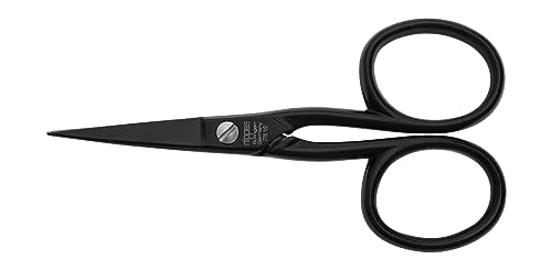 nippes Solingen professionelle Weberschere aus Edelstahl | Schwarz | 11 cm | Textilschere mit gebogener, feiner Spitze | Entfernung kleiner Fäden | Nähte sauber öffnen von nippes Solingen
