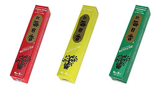 nippon kodo - Drei Boxen Morning Star Räucherstäbchen Zedernholz, Sandelholz und Patchouli von nippon kodo