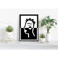Abstrakter Gesichtsdruck/ Schwarz-Weiß - Linienzeichnung/ Monochrome Illustration Abstrakter Gesichtsdruck/ Schwarz-Weiß - Linienzeichnung/ Monochrome Illustration von nipsnipz