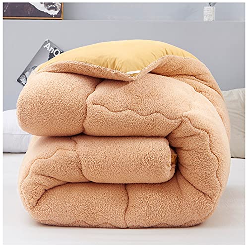 YRRA Flauschige Kaschmir Steppdecken, Verdicken Steppdecken Verdicken Sie Lamm Kaschmir Decke Winter Weiche Warme Bettdecke Bettwäsche,Messing,120x150cm（1kg） von niru