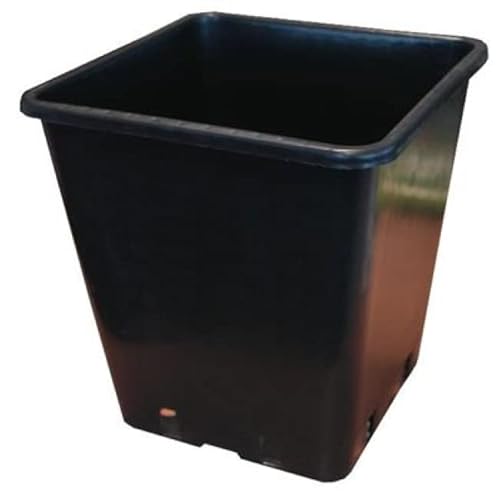 Blumentopf Grow Pflanzkübel schwarz Untersetzer Blumetöpfe rund Topf quadtratisch eckig 4 7 11 15 19 26 Liter (C1 eckig 5,5 L) von nito GROW EQUIPMENT