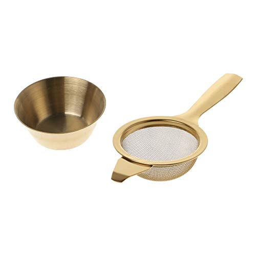 niumanery Stainless Steel Mesh Tea Infuser Metal Cup Strainer Strainer Loose Leaf Filter With Handle Kitchen Tool Gold von niumanery