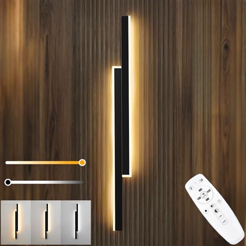 niuniaj 15W LED Wandleuchte Innen Dimmbar 120CM Wandlampe innen mit Fernbedienung,Up Down Wandlicht,Moderne Wandlampen Schwarz für Schlafzimmer Korridor Wohnzimmer Treppe Kinderzimmer Küche niuniaj 15W LED Wandleuchte Innen Dimmbar 120CM Wandlampe innen mit Fernbedienung,Up Down Wandlicht,Moderne Wandlampen Schwarz für Schlafzimmer Korridor Wohnzimmer Treppe Kinderzimmer Küche von niuniaj