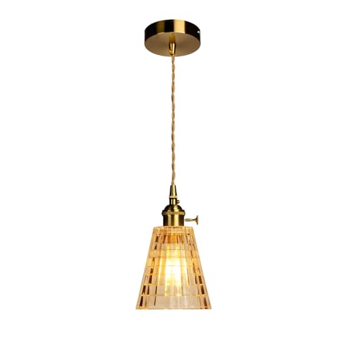 niuniaj Pendelleuchte Glas,Hängend Esstisch Pendelleuchte E27,Pendelleuchte 1 Flammig,Esszimmerlampe Retro Pendellampe Industrial für Esszimmer flur (ohne Leuchtmittel) von niuniaj