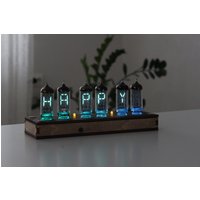 Tube Uhr Iv-17 Oder Iv-4 Vfd Benutzerdefinierte Textanzeige Röhre Urlaub Geschenk Geburtstag Weihnachten von nixieclockspark