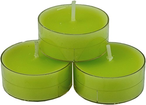 nk candles 20 dänische Teelichter farbig durchgefärbt, Auswahl, von Nordlicht-Kontor (Limette - Hellgrün) von nk candles