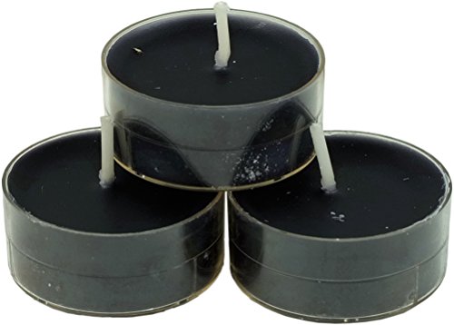 nk candles 20 dänische Teelichter farbig durchgefärbt, Auswahl, von Nordlicht-Kontor (Schwarz) von nk candles