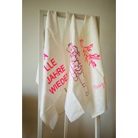 Geschirrtuch Neon Nkhamburg Schriftzug Print Spruch Siebdruck Baumwolle Leinen Weihnachten Advent Mistelzweig Nußknacker Geschenkideen von nkhamburg