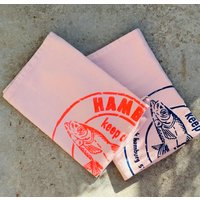 Geschirrtuch Rosa Nkhamburg Hamburg Motiv Keep Cool Blau Baumwolle Siebdruck Moin Souvenir Mitbringsel Hochwertig Ausgefallen Modern von nkhamburg