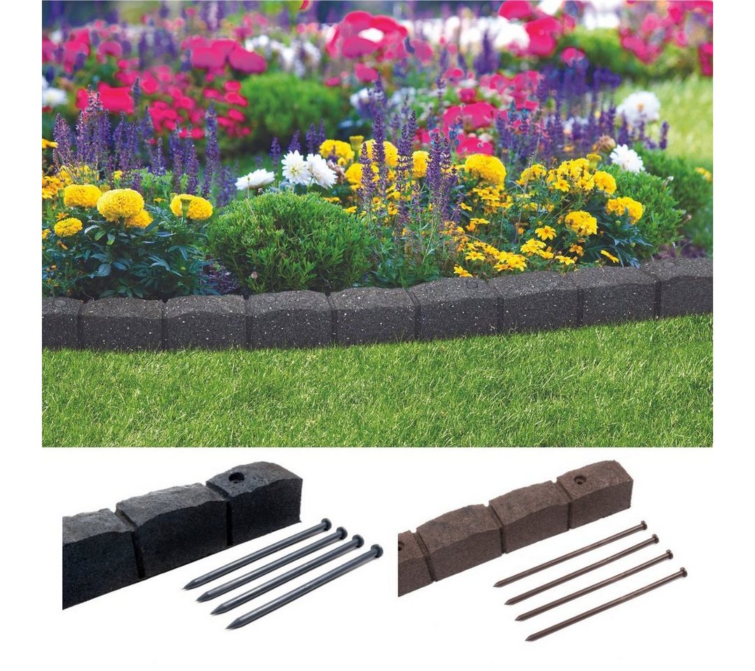 nm_trade Rasenkante Gartenpalisade Rasenkante Beeteinfassung Beetumrandung 120 cm, Einfache Montage, Frostbeständig, UV-Resistent, robust, ECO von nm_trade